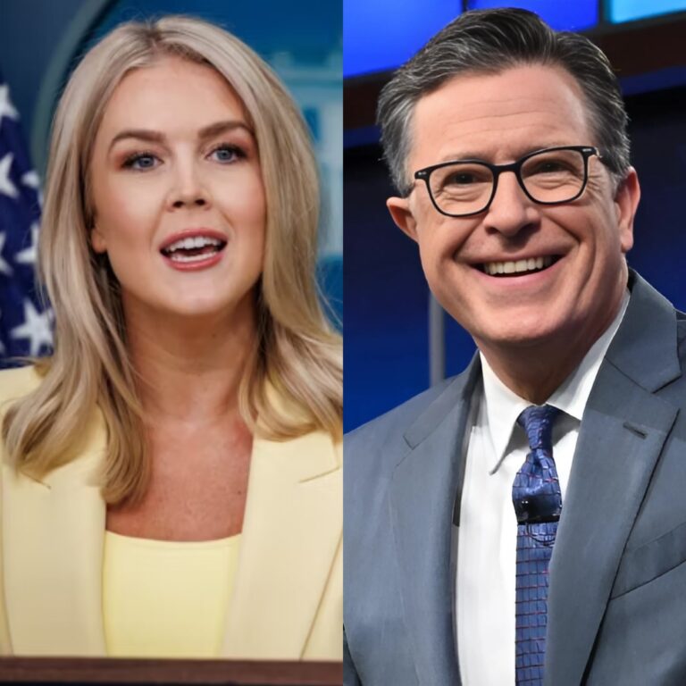 “Karoline Leavitt Sh0cks Live Audience, Yells ‘You’re a Joke!’ at Stephen Colbert – Late Show Canceled in Explosive Fallout!”-
