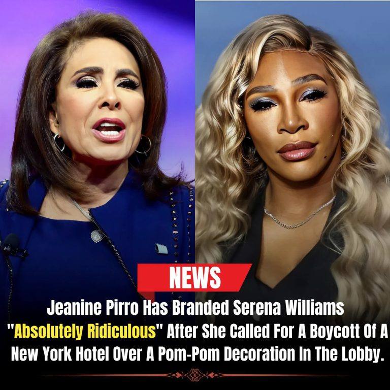 Jeanine Pirro directly blasted Serena Williams as “utterly ridiculous” after she called for a boycott of a New York hotel over cotton plant décor in the hallway. Pirro mocked: “You’re literally wearing cotton, and yet you feel offended?” — but what she said right after that is what truly set the public on fire…-PTT