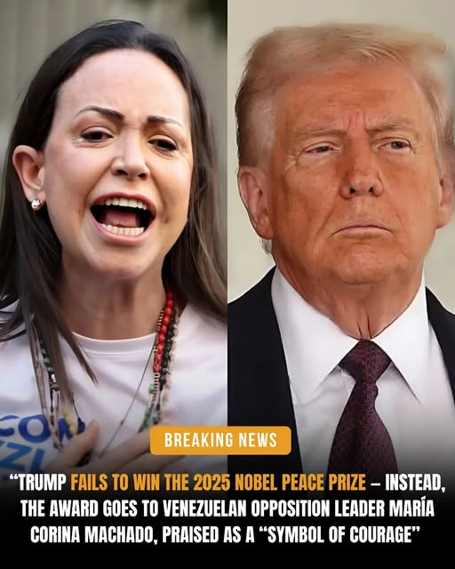 BREAKING: T.r.u.m.p DOESN’T WIN THE 2025 Nobel Peace Prize — Instead, the prize goes to Venezuelan Opposition Leader María Corina Machado, who is hailed as an “Icon of Courage” — Pam Bondi immediately chimes in: “Courage? Don’t twist that word. Giving a speech from a safe zone while your people are bleeding is not heroism — it’s performance! T.r.u.m.p ended w@rs, made peace, and defended his position for America, yet the committee crowned a politician who disappeared when things got real!” And as the world celebrates another victory for peace, a darker whisper spreads through the corridors of power — perhaps peace was never really meant to win… – hghghg