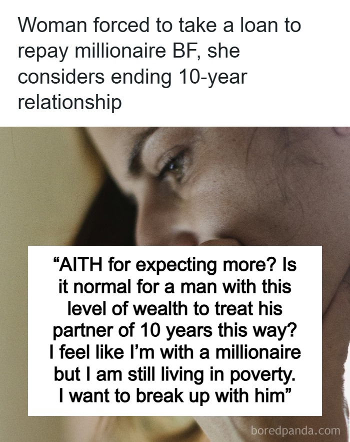Woman Forced To Take A Loan To Repay Millionaire BF, She Considers Ending 10-Year Relationship