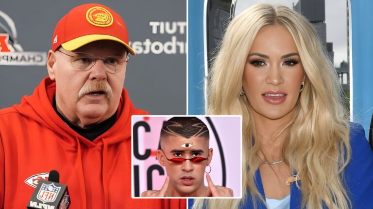 Coach Andy Reid Threatens to Bench Chiefs from Super Bowl Unless Bad Bunny Is Replaced by Carrie Underwood