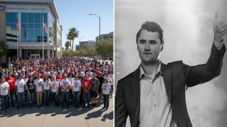 Thousands Flood Turning Point USA HQ Wearing “Freedom” T-Shirts To Celebrate Charlie Kirk’s Birthday
